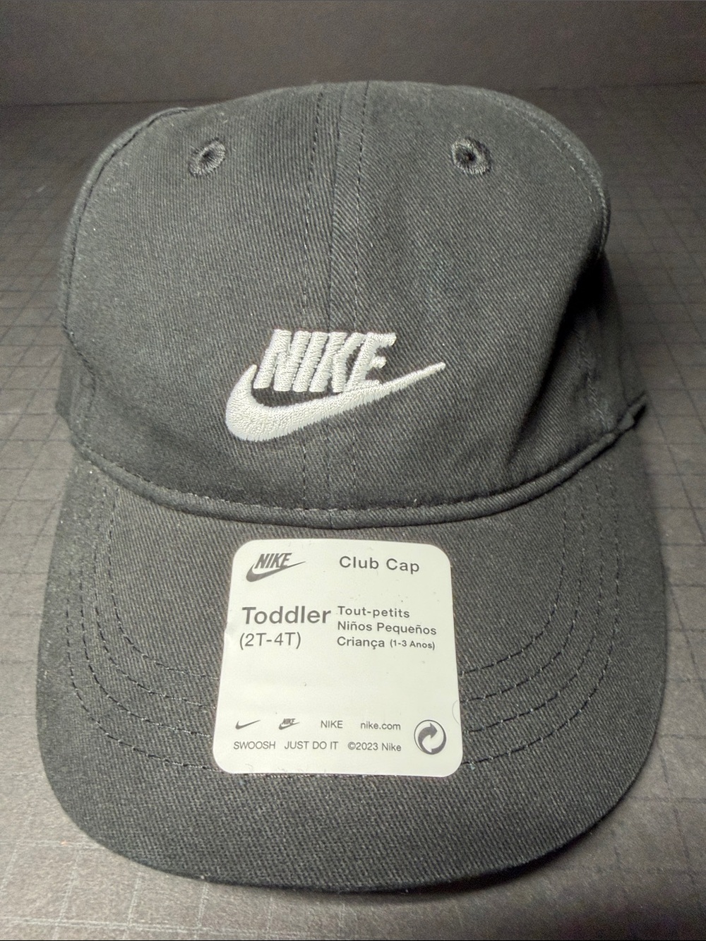 Nike Black Toddler Club Cap with White Swoosh - Picture 2 of 6
